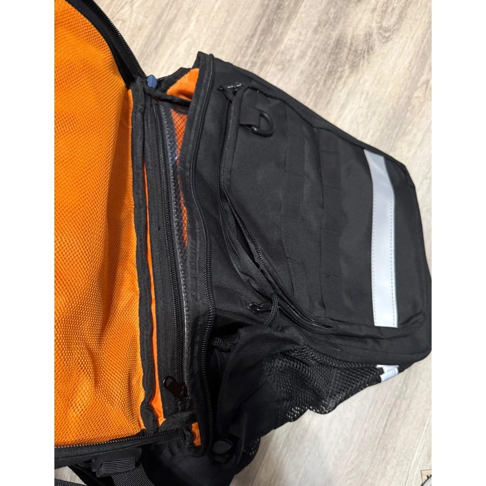 Tactical Motorcycle Tail Bag‎ Black Reflective Cargo Luggage Touring Utility Bag